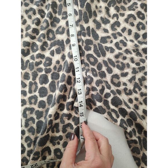 CHERISH Womens Leopard Print Strapless Jumpsuit Waffle Knit Jogger Pant Size M - Picture 7 of 10